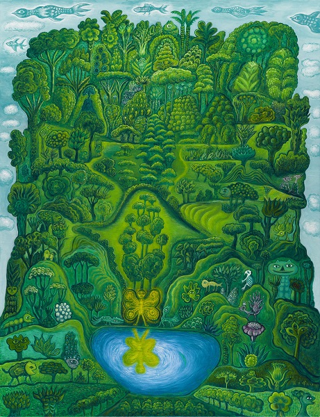張立曄，《世界大山1》，壓克力彩、畫布，148.9×115×6.1 cm，2017，藝術銀行典藏。
