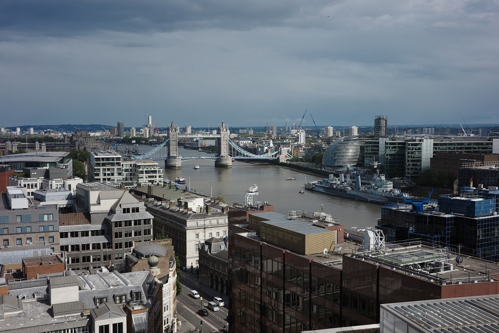 自「倫敦大火紀念碑」（Monument to the Great Fire of London）所見的倫敦市景。