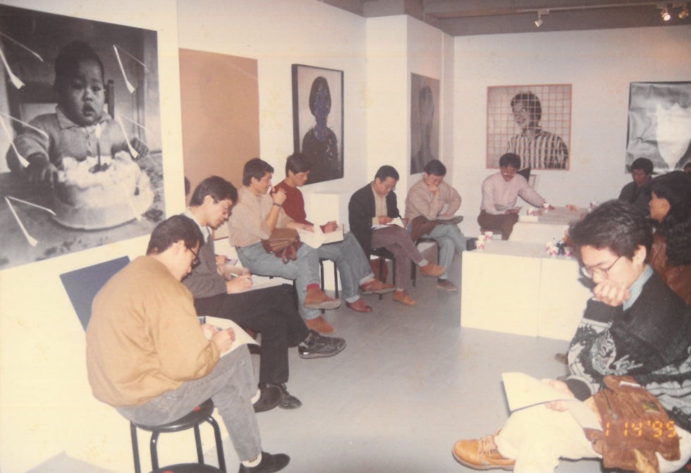 新樂園藝術空間首展推出「開幕序」聯展，圖為展覽舉辦的座談會現場。