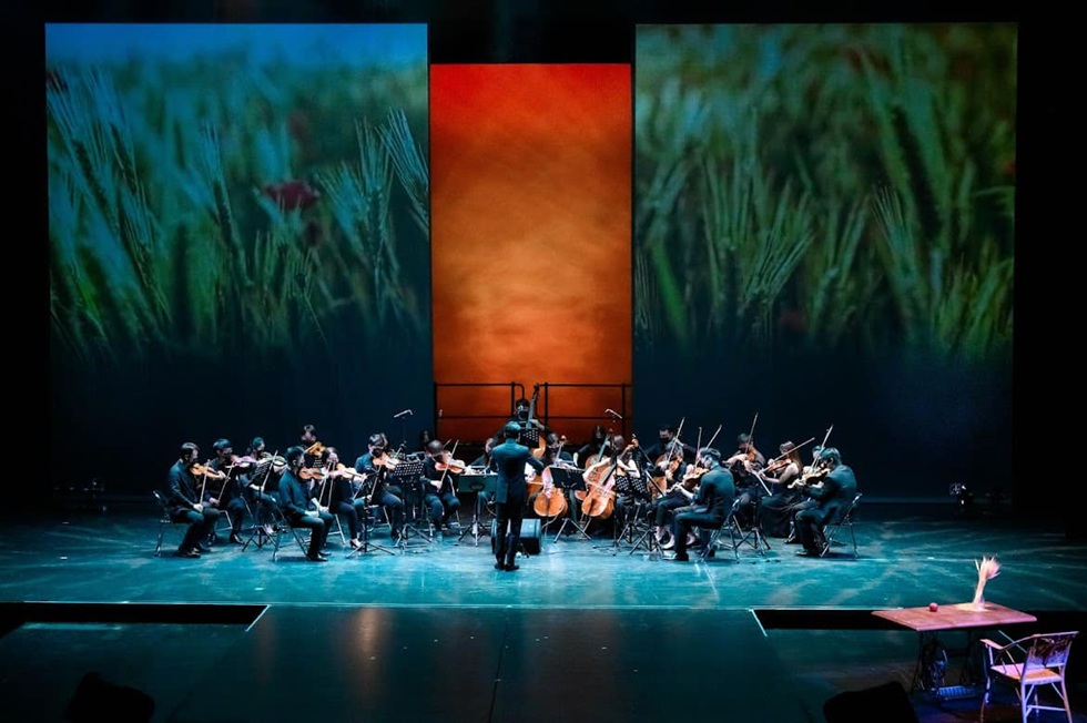 巴雀弦樂團委託創作《聽見松風中的麥穗》於新竹文化局演藝廳首演,2022。(巴雀藝術提供)
