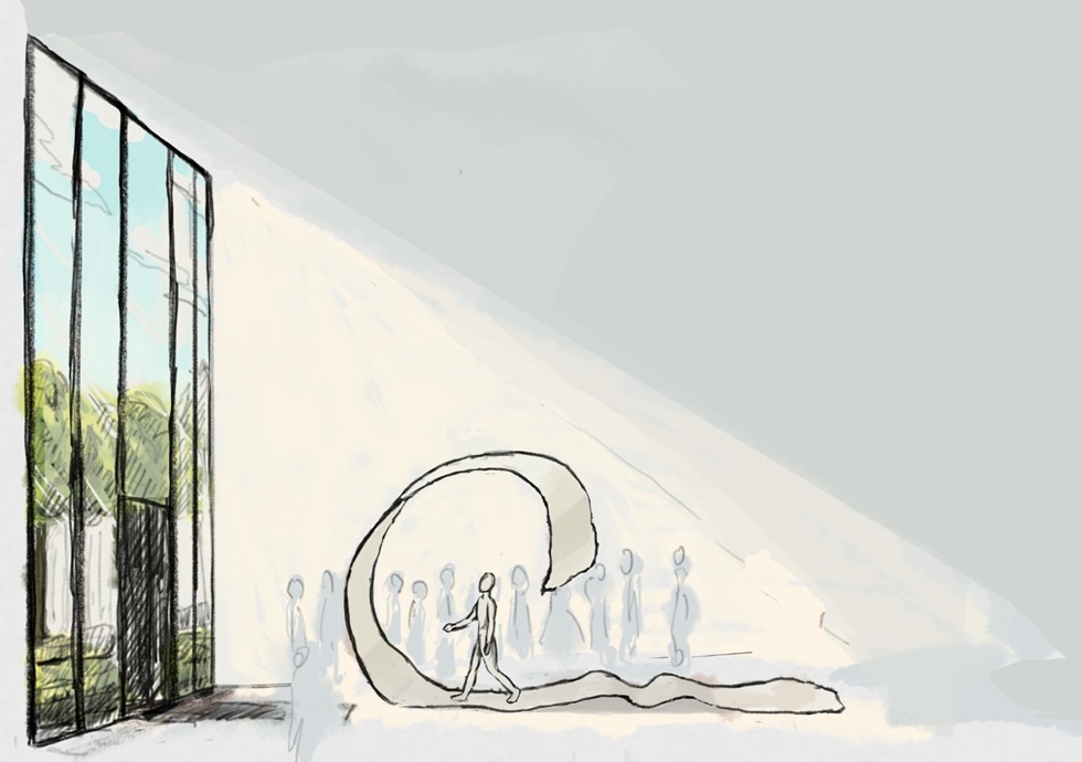 《皺摺之川》意象圖。（提案／微光製造，繪圖／陳冠霖）