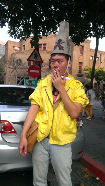 黃鼎云,2013年於反核遊行。(黃鼎云提供)