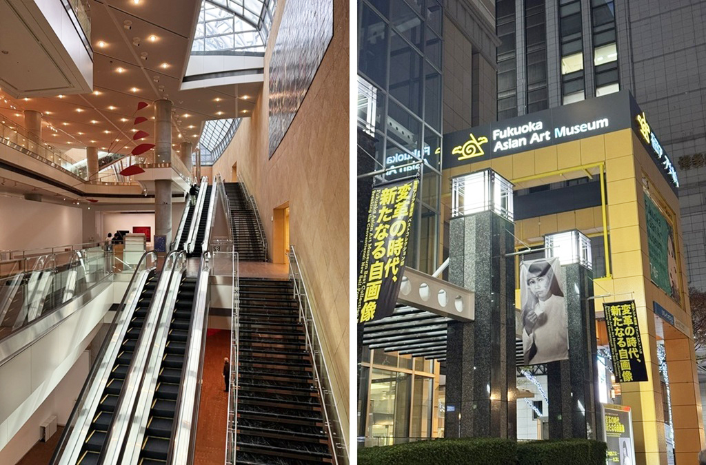 大阪國立國際美術館（左）與福岡亞洲美術館（右）。（高慈敏提供）