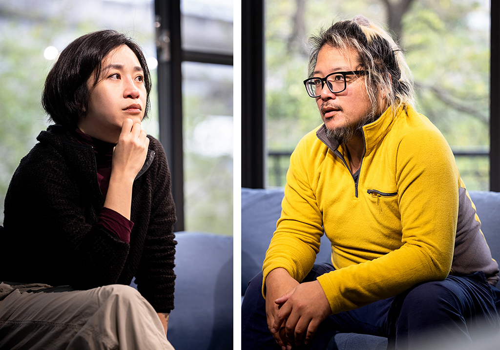 藝術家黃海欣（左）與倪祥。（攝影／呂國瑋）