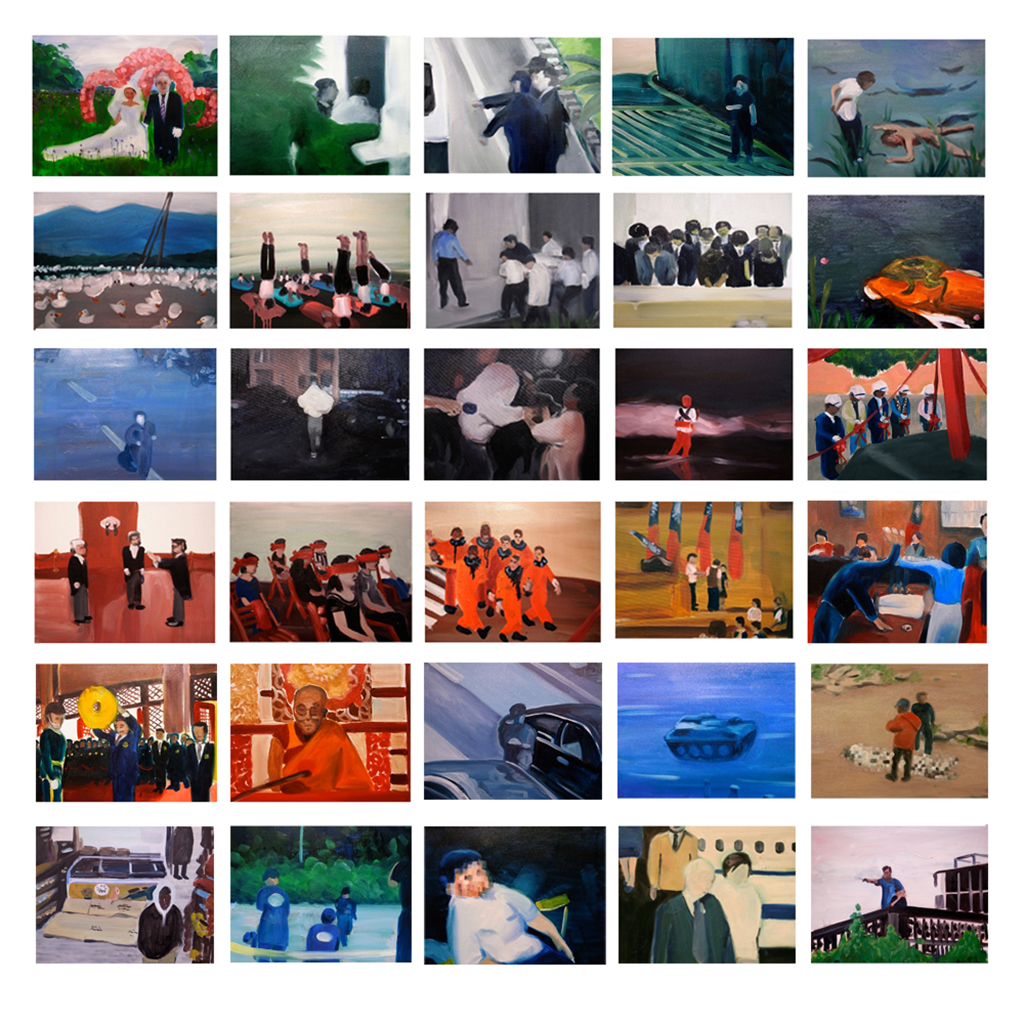 黃海欣，《小事件》（Small Event），油畫，每件28×35 cm，2009–2011。（黃海欣提供）