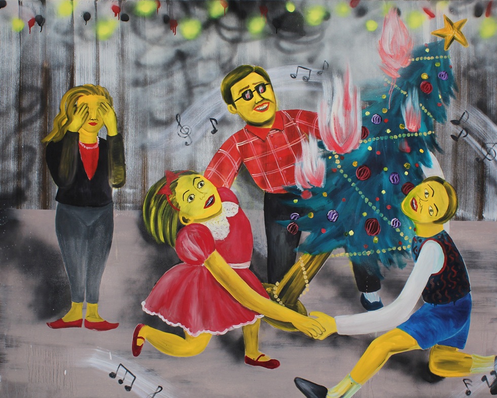 黃海欣，《平安夜#3》（Silent Night #3），油畫，164×203 cm，2015。（黃海欣提供）