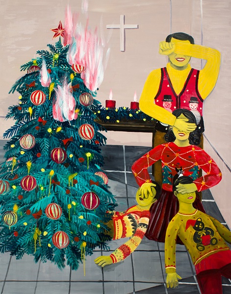 黃海欣，《平安夜#2》（Silent Night #2），油畫，163×127 cm，2013。（黃海欣提供）